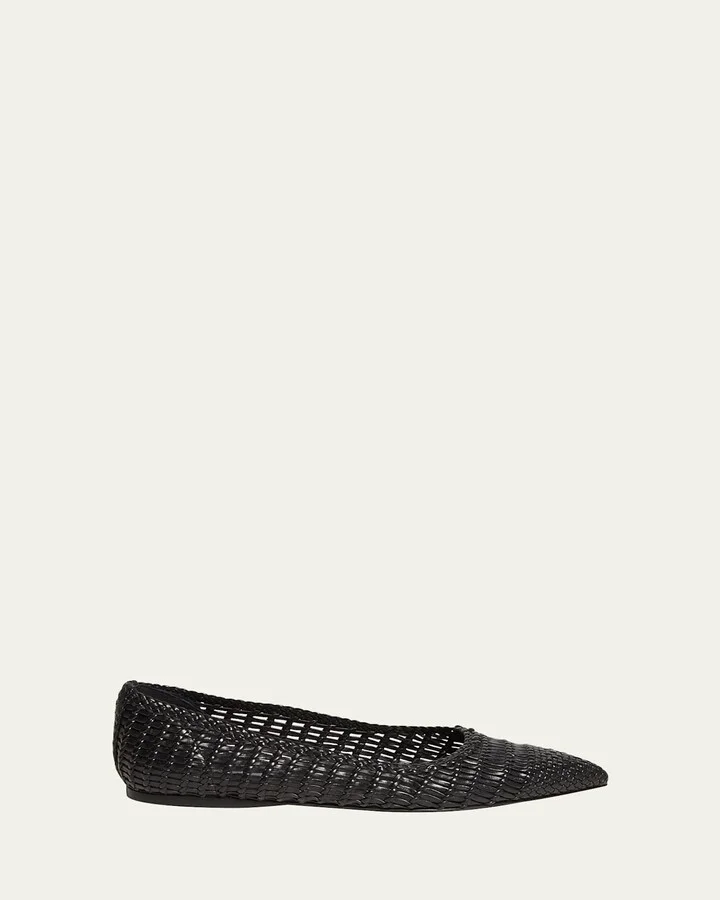 Aurora Woven Leather Ballerina Flats