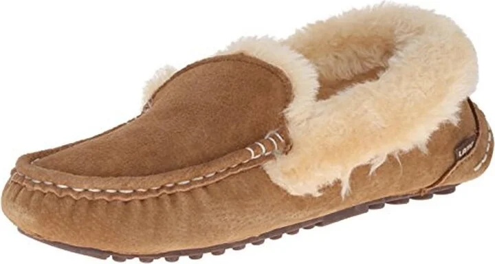 Ausie Moc Womens Suede Fleece Lined Loafer Slippers