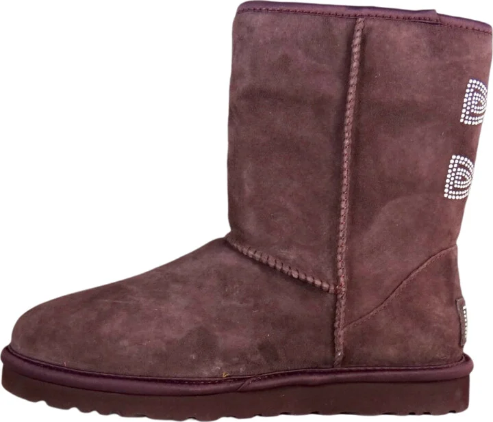 Australia Classic Short Swarovsdi Crystal Bow Port Red Boots - Image 3