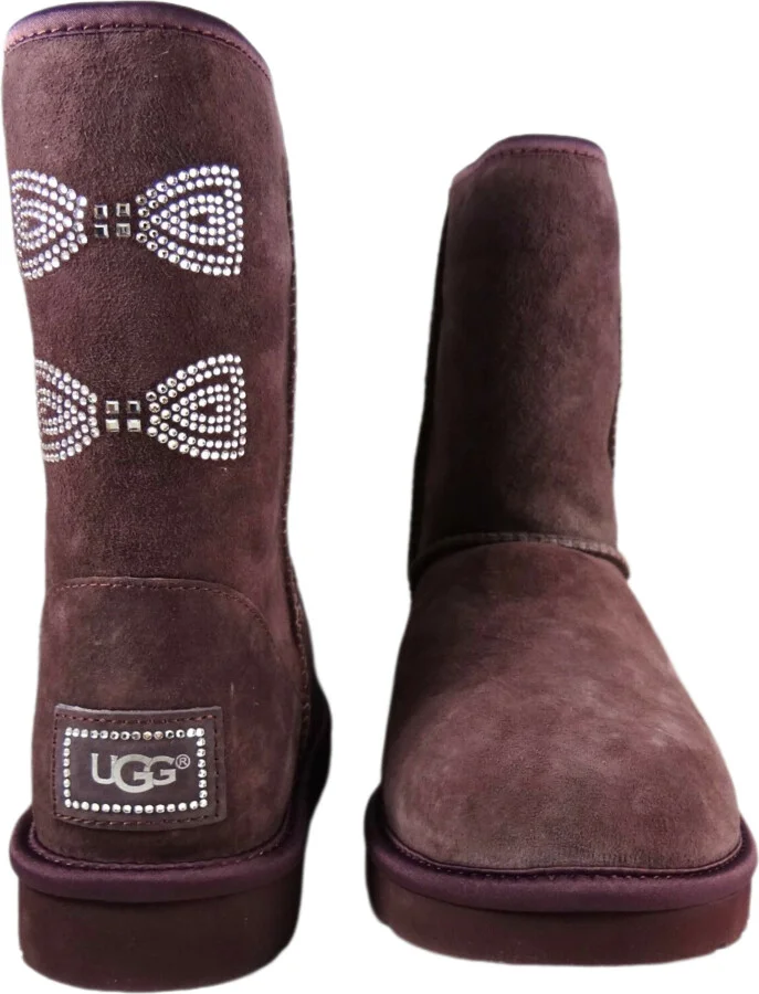 Australia Classic Short Swarovsdi Crystal Bow Port Red Boots - Image 4