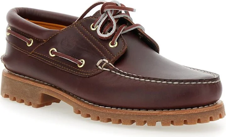 'Authentic' Brown Loafers With Embossed Logo On The Side In Leather Man - Image 2