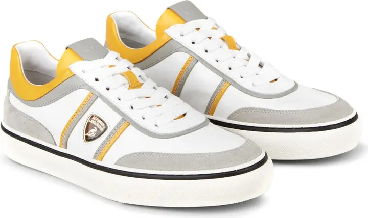 Automobili Lamborghini panelled lace-up leather sneakers
