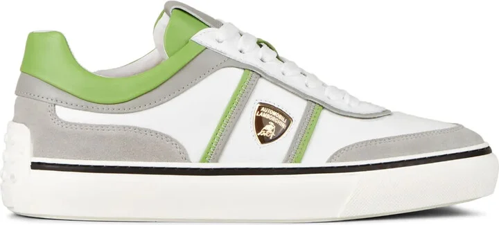 Automobili Lamborghini panelled lace-up leather sneakers