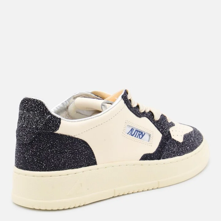 Autry Beige And Blue Leather Medalist Low Sneakers - Image 3