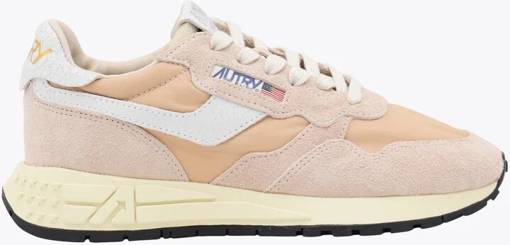 Autry Beige Leather Reelwind Sneakers