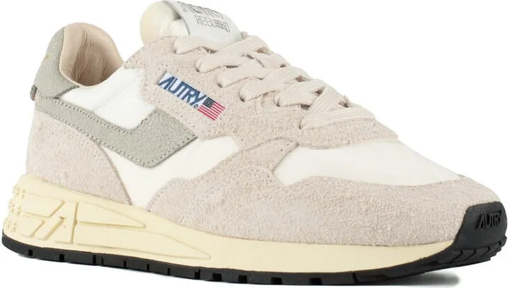 Autry Beige Nylon And Suede Reelwind Low Sneakers - Image 3