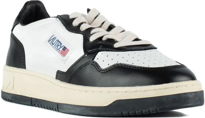 Autry Black And White Leather Two-Tone Medalist Low Sneakers - Image 3