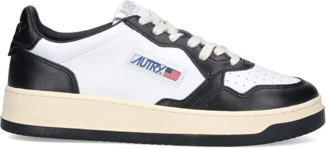 Autry Black And White Leather Two-Tone Medalist Low Sneakers - Image 3