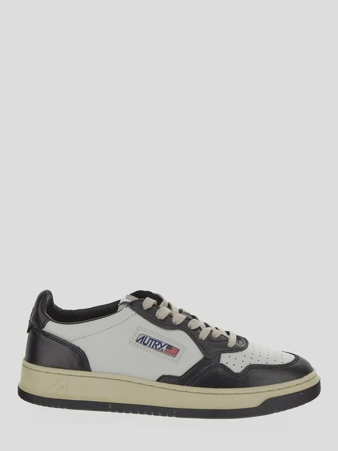 Autry Black And White Leather Two-Tone Medalist Low Sneakers - Image 5