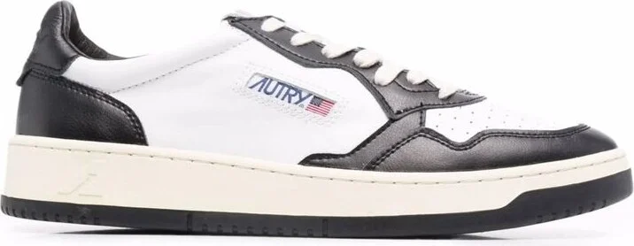 Autry Black And White Leather Two-Tone Medalist Low Sneakers - Image 7