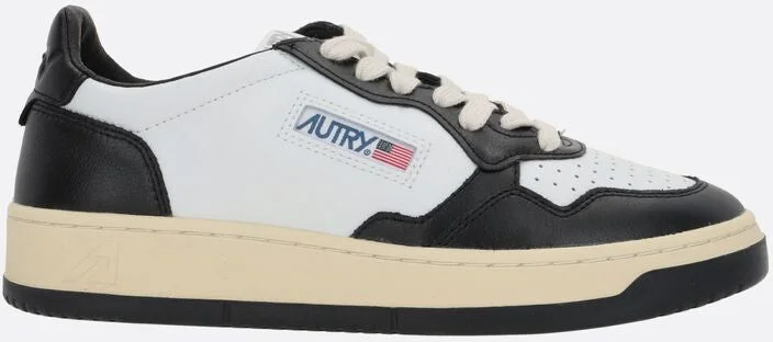 Autry Black And White Leather Two-Tone Medalist Low Sneakers - Image 9