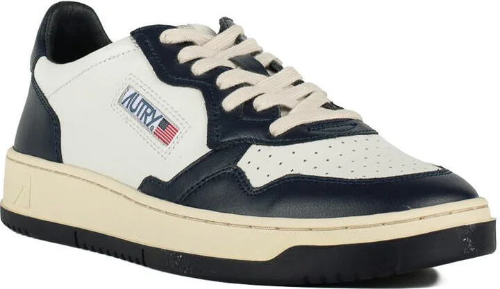 Autry Blue White Two-Tone Leather Low Medalist Sneakers - Image 3