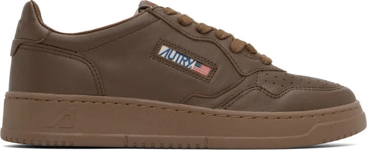 AUTRY Brown Medalist Low Sneakers