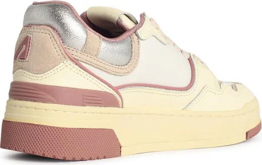 Autry 'Clc Low' Leather 'Whisper White Ash Rose' And Silver Sneakers - Image 3