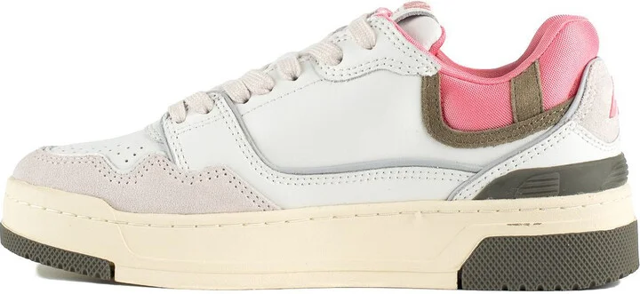 Autry Clc Low Sneakers In Leather And Suede Color White And Geranium - Image 2