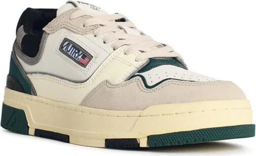 Autry 'Clc Low' White And Green 'Forest' Suede And Leather Sneakers - Image 2