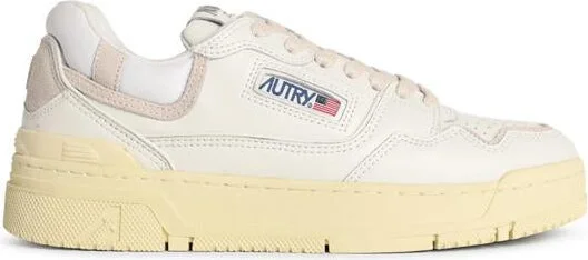 Autry 'Clc Low' White Leather And Suede Sneakers