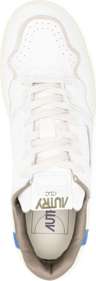 Autry Clc Sneakers In White Calf Leather With Blue Inserts - Image 3