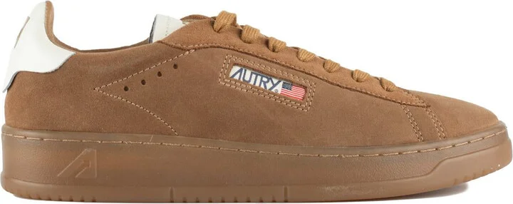 Autry Dallas Low Marshmallow And Cigar Suede Sneakers