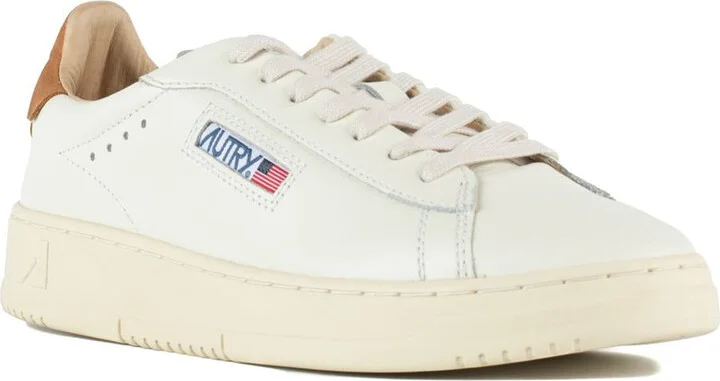 Autry Dallas Low Marshmallow Leather And Brown Sugar Sneakers - Image 3