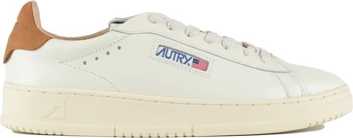 Autry Dallas Low Marshmallow Leather And Brown Sugar Sneakers