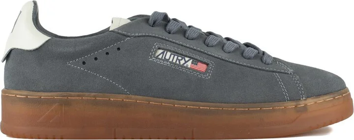 Autry Dallas Low Suede Sneakers In Ash And Marshmallow Color