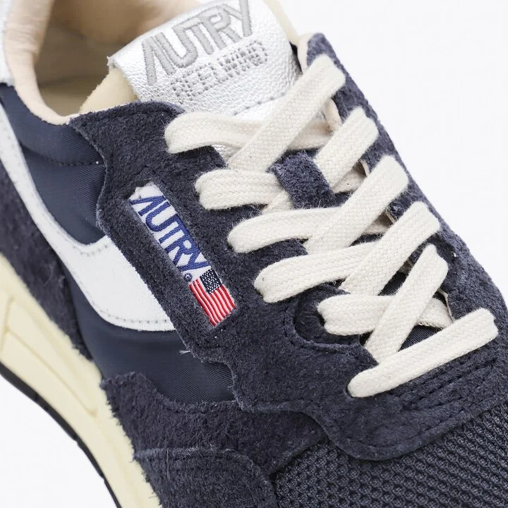 Autry Dark Blue And White Leather Reelwind Sneakers - Image 4