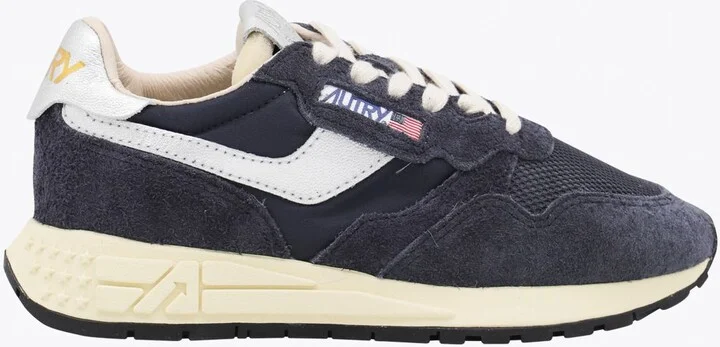 Autry Dark Blue And White Leather Reelwind Sneakers