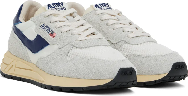 AUTRY Gray & Blue Reelwind Low Sneakers - Image 4