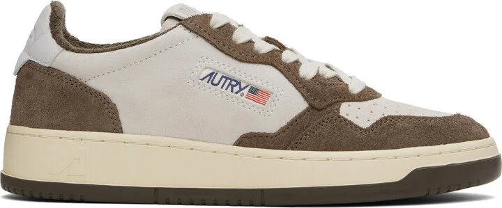 AUTRY Gray & Brown Medalist Low Sneakers