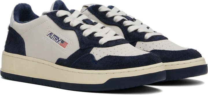 AUTRY Gray & Navy Medalist Low Sneakers - Image 4