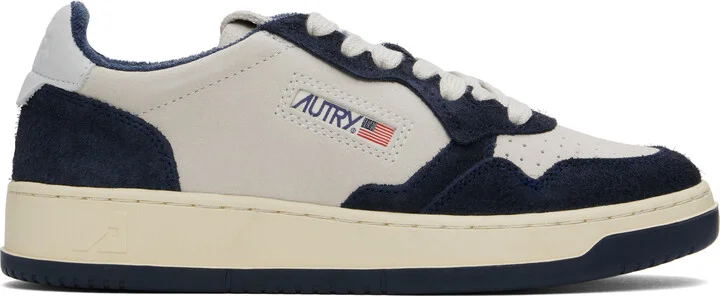 AUTRY Gray & Navy Medalist Low Sneakers