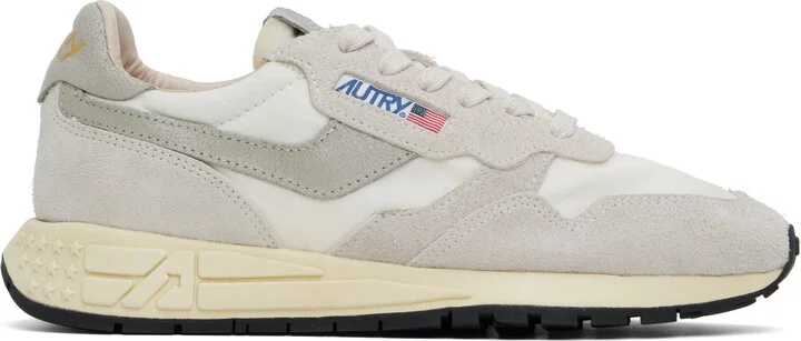 AUTRY Gray & White Reelwind Low Sneakers