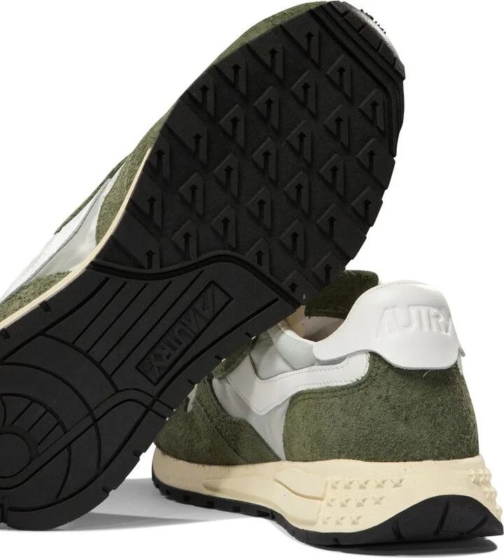 Autry Green And White Suede And Nylon Reelwind Low Sneakers - Image 5