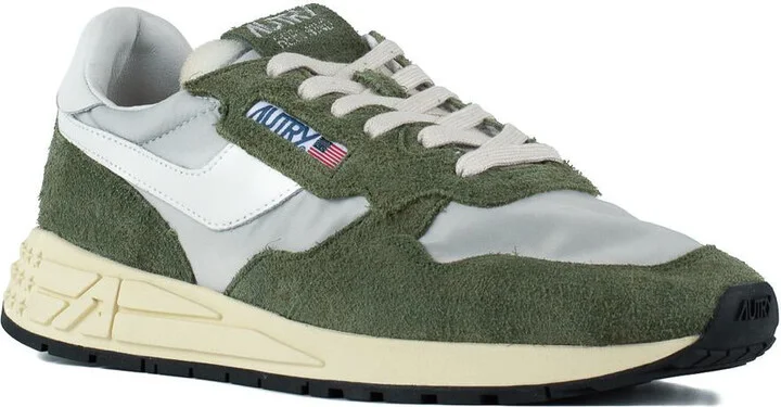 Autry Green And White Suede And Nylon Reelwind Low Sneakers - Image 3