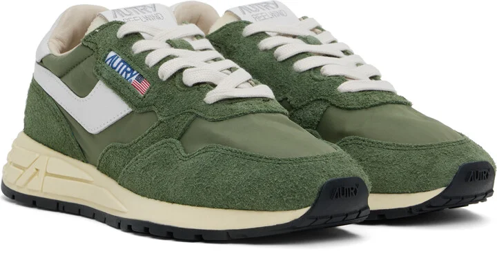AUTRY Green & White Reelwind Low Sneakers - Image 4