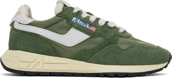 AUTRY Green & White Reelwind Low Sneakers