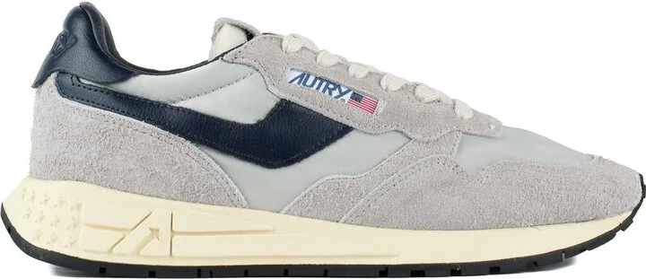 Autry Grey Suede And Nylon Reelwind Low Sneakers And Space