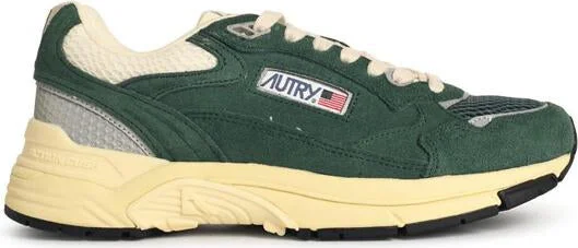 Autry 'Hyperway Low' Malachite And Silver Mesh And Suede Sneakers
