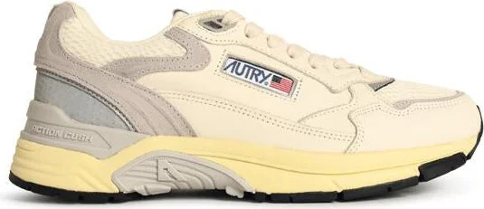 Autry 'Hyperway Low' White And Grey Mesh And Suede Sneakers