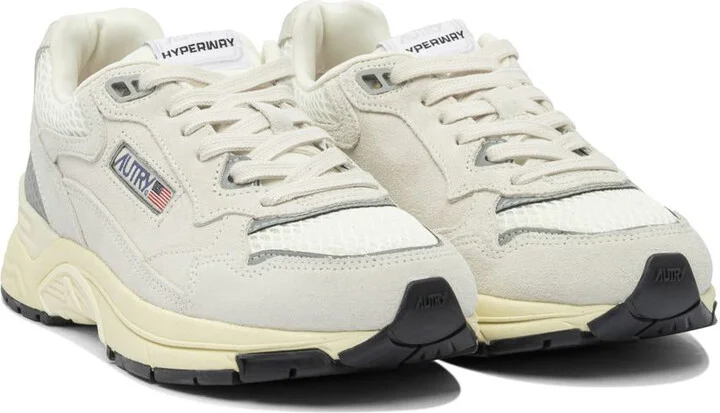 Autry Hyperway Low Wom Suede/Mesh Wht/Silv - Image 2