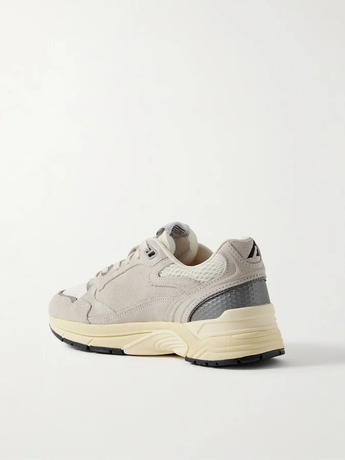 Autry - Hyperway Mesh And Metallic Leather-trimmed Suede Sneakers - Gray - Image 3