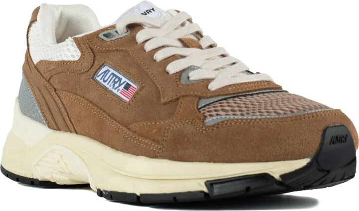 Autry Hyperway Sneakers In Mesh And Suede Cigar And Silver - Image 3