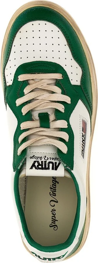 Autry In White And Green Leather With Worn Effect - Image 4