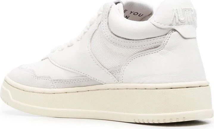 Autry Leather And Fabric Open Mid Sneakers Shoes - Image 2