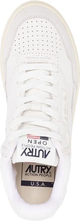Autry Leather And Fabric Open Mid Sneakers Shoes - Image 3