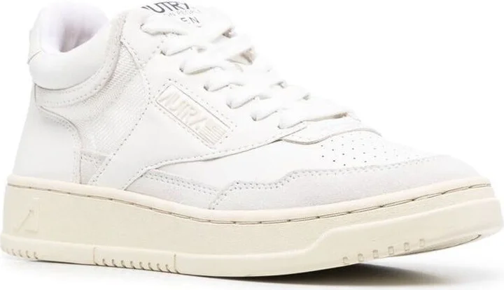 Autry Leather And Fabric Open Mid Sneakers Shoes - Image 4