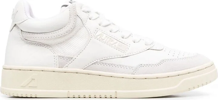 Autry Leather And Fabric Open Mid Sneakers Shoes