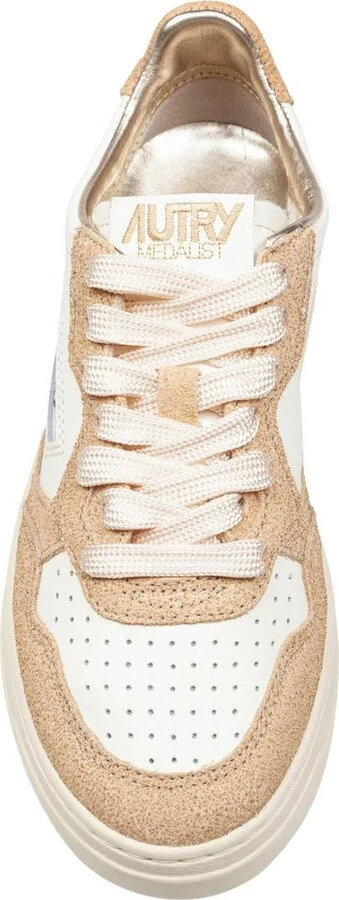 Autry Leather And Suede Sneakers With Glitter - Image 2