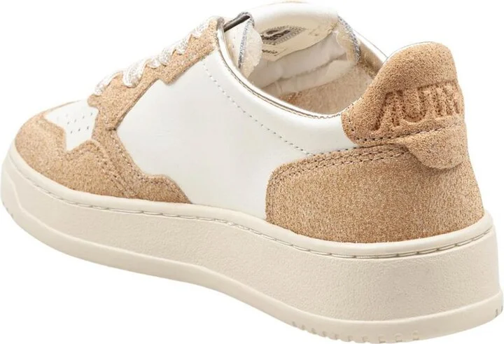 Autry Leather And Suede Sneakers With Glitter - Image 3